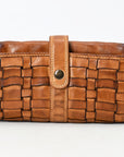 Spaghetti Western Swc446Tan Wallet Vintage Handmade Drum Dyed Genuine European Cowhide Leather Women Bag Western Handbag Purse