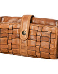 Spaghetti Western Swc446Tan Wallet Vintage Handmade Drum Dyed Genuine European Cowhide Leather Women Bag Western Handbag Purse