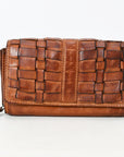 Spaghetti Western Swc447Cg Wallet Vintage Handmade Drum Dyed Genuine European Cowhide Leather Women Bag Western Handbag Purse