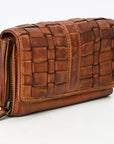 Spaghetti Western Swc447Cg Wallet Vintage Handmade Drum Dyed Genuine European Cowhide Leather Women Bag Western Handbag Purse