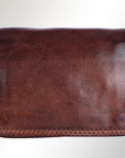 Spaghetti Western Swc445Brn Card-Holder Vintage Handmade Drum Dyed Genuine European Cowhide Leather Women Bag Western Handbag Purse