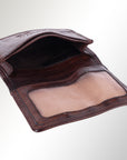 Spaghetti Western Swc445Brn Card-Holder Vintage Handmade Drum Dyed Genuine European Cowhide Leather Women Bag Western Handbag Purse