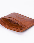 Spaghetti Western Swc451Cg Card-Holder Vintage Handmade Drum Dyed Genuine European Cowhide Leather Women Bag Western Handbag Purse