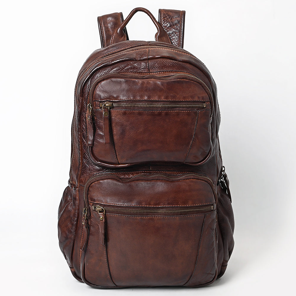 Spaghetti Western Swc414Brn Backpack Vintage Handmade Drum Dyed Genuine European Cowhide Leather Women Bag Western Handbag Purse