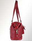 Spaghetti Western Swc430Rd Tote Vintage Handmade Drum Dyed Genuine European Cowhide Leather Women Bag Western Handbag Purse