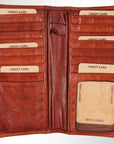 Spaghetti Western Swc437Cg Card-Holder Vintage Handmade Drum Dyed Genuine European Cowhide Leather Women Bag Western Handbag Purse