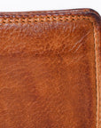 Spaghetti Western Swc442Tan Wallet Vintage Handmade Drum Dyed Genuine European Cowhide Leather Women Bag Western Handbag Purse