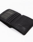 Spaghetti Western Swc444Blk Wallet Vintage Handmade Drum Dyed Genuine European Cowhide Leather Women Bag Western Handbag Purse