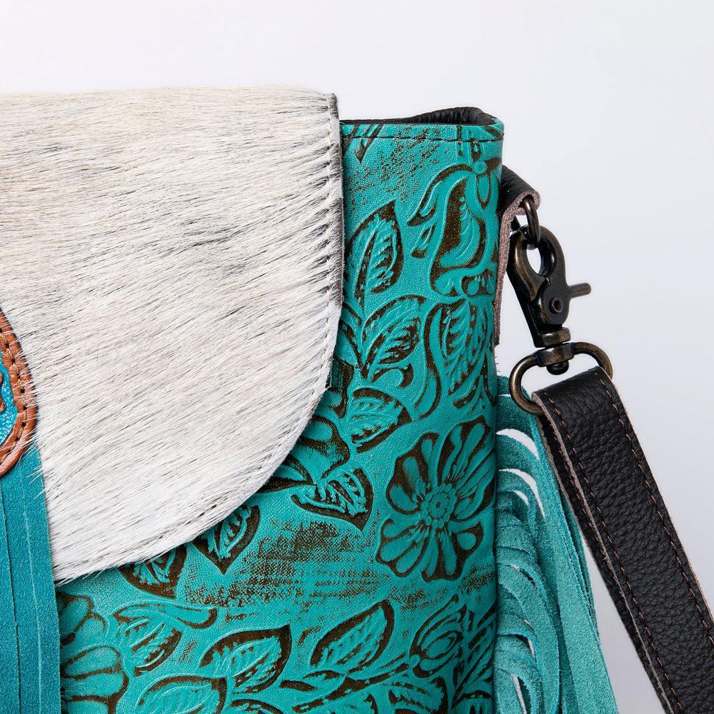 Ohlay Bags KBG166 Cross Body Hand Tooled Embossed Hair-On Genuine Leather Women Bag Western Handbag Purse