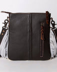 SKBG168 Ohlay Western Genuine Hair-On  Leather Hand Tooled Women Clutch Bags