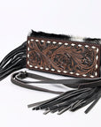OHLAY Wallet Hand Tooled Hair-On Genuine Leather Women Bag Western Handbag Purse | Womens Handbags |Leather Belt for Summer