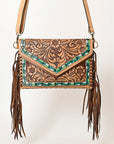 American Darling Envelope Hand Tooled Genuine Leather Women Bag Western Handbag Purse