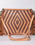 American Darling Envelope Hand Tooled Genuine Leather Women Bag Western Handbag Purse