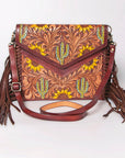 American Darling Envelope Hand Tooled Genuine Leather Women Bag Western Handbag Purse