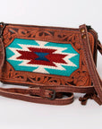 American Darling Hand Tooled Hair On Genuine Leather Women Bag Western Handbag Purse