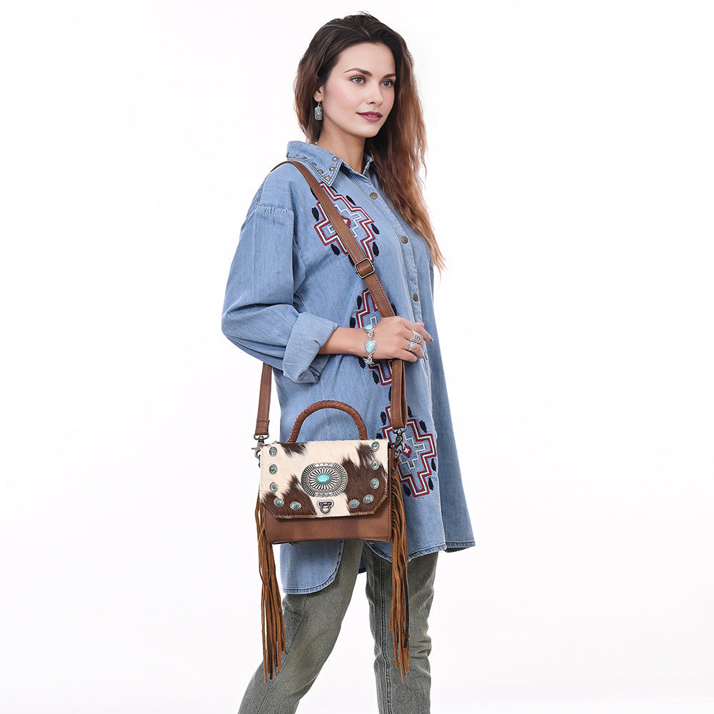 American Darling Briefcase Hair On Genuine Leather Western Women Bag | Handbag Weekend Travel Bags