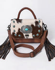 American Darling ADBG983 Briefcase Hair-On Genuine Leather Women Bag Western Handbag Purse