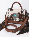American Darling ADBG983 Briefcase Hair-On Genuine Leather Women Bag Western Handbag Purse