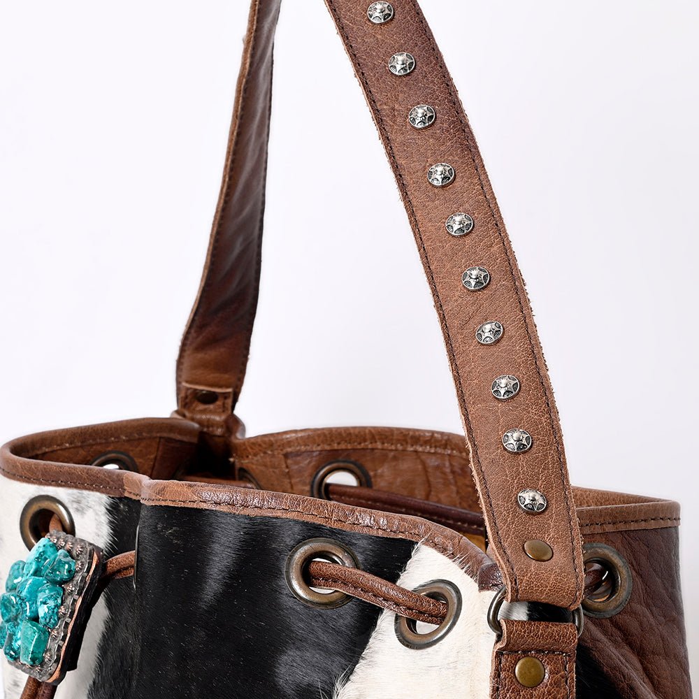 American Darling Bucket Hair on Genuine Leather W. Women Bag Handbag
