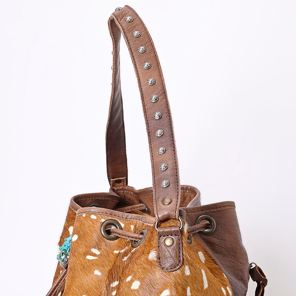 American Darling Bucket Hair on Genuine Leather Western Women Bag Handbag Purse | Travel Bags College Casual