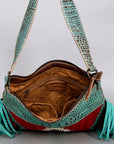 American Darling ADBG991 Hobo Saddle Blanket Crocodile Embossed Genuine Leather Women Bag Western Handbag Purse