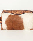American Darling ADBG994 Toiletry Hand Tooled Hair-On Genuine Leather Women Bag Western Handbag Purse