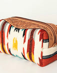 American Darling ADBG995 Toiletry Hand Tooled Saddle Blanket Genuine Leather Women Bag Western Handbag Purse