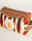 American Darling ADBG995 Toiletry Hand Tooled Saddle Blanket Genuine Leather Women Bag Western Handbag Purse