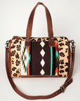 American Darling ADBG1000 Duffel Hair-On Saddle Blanket Genuine Leather Women Bag Western Handbag Purse