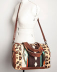 American Darling ADBG1000 Duffel Hair-On Saddle Blanket Genuine Leather Women Bag Western Handbag Purse