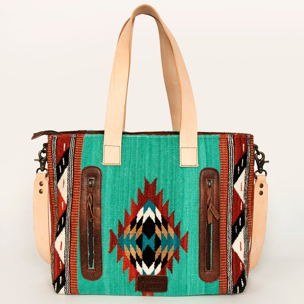 American Darling Tote Saddle Blanket Genuine Leather Women Bag Western Handbag Purse