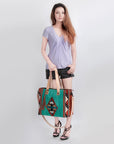 American Darling Tote Saddle Blanket Genuine Leather Women Bag Western Handbag Purse