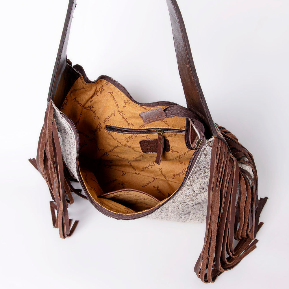 American Darling Hobo Hand Tooled Hair-On Genuine Leather Women Bag Western Handbag Purse
