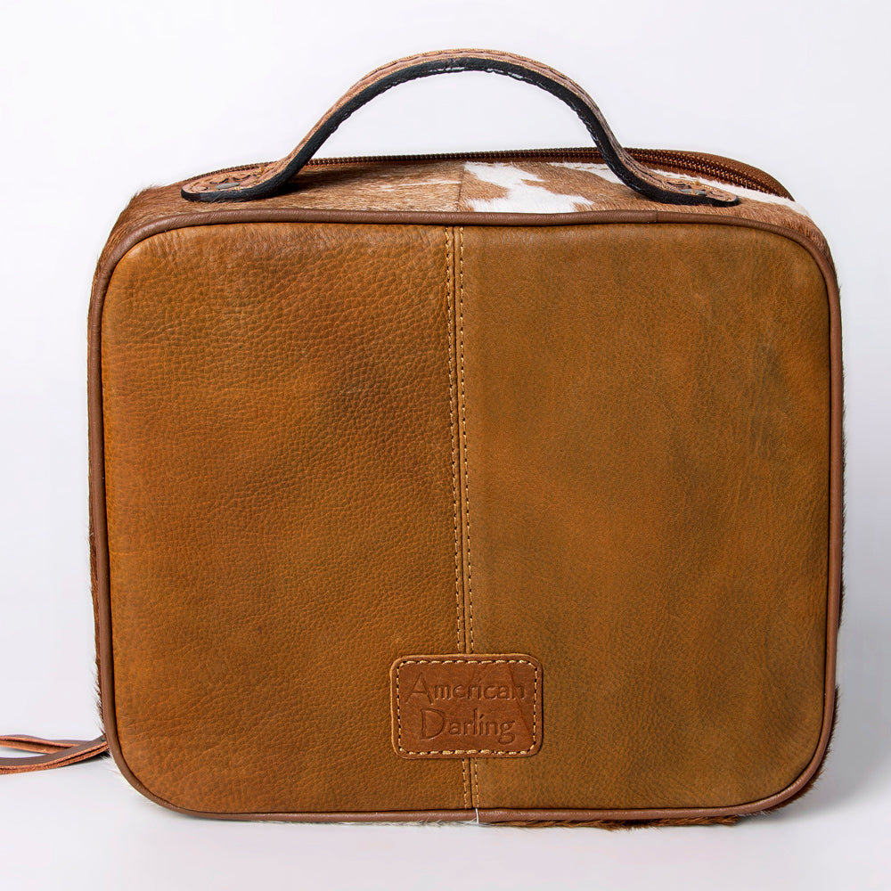 American Darling Jewelry Case Hand Tooled Hair-On Genuine Leather Women Bag Western Handbag Purse