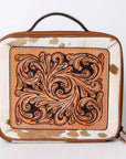 American Darling Jewelry Case Hand Tooled Hair-On Genuine Leather Women Bag Western Handbag Purse