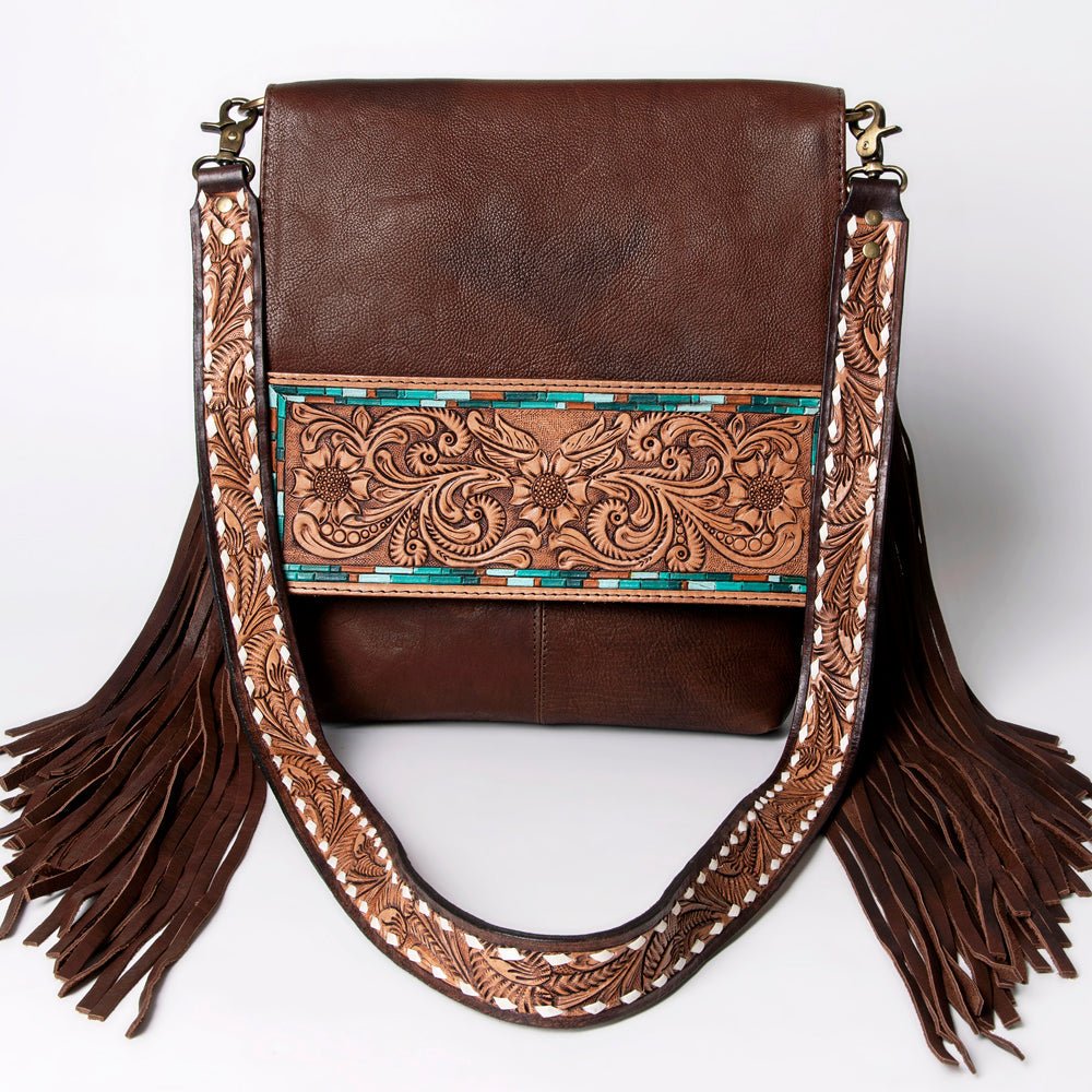 American Darling Large Crossbody Hand Tooled Genuine Leather Women Bag Western Handbag Purse