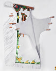 Hilason Bronc Bull Riding Genuine Leather Rodeo Western Chaps White Green