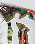 Hilason Bronc Bull Riding Genuine Leather Rodeo Western Chaps White Green