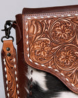 American Darling Cross Body Hand Tooled Hair On Genuine Leather Women Bag Western Handbag Purse