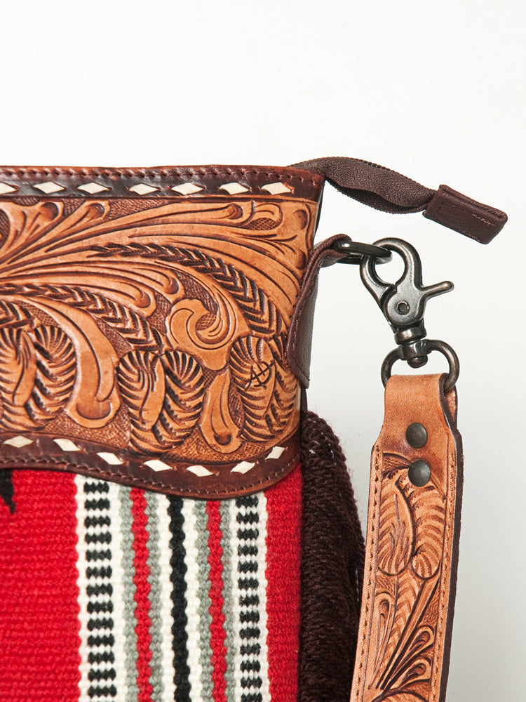 American Darling ADBGZ629A Signature Crossbody Hand Tooled Saddle Blanket Genuine Leather Women Bag Western Handbag Purse