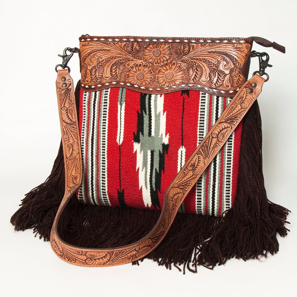American Darling ADBGZ629A Signature Crossbody Hand Tooled Saddle Blanket Genuine Leather Women Bag Western Handbag Purse