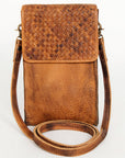 Never Mind Nmbgm134A Cell Phone Holder Vintage Handmade Genuine Cowhide Leather Women Bag Western Handbag Purse