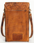 Never Mind Nmbgm134A Cell Phone Holder Vintage Handmade Genuine Cowhide Leather Women Bag Western Handbag Purse