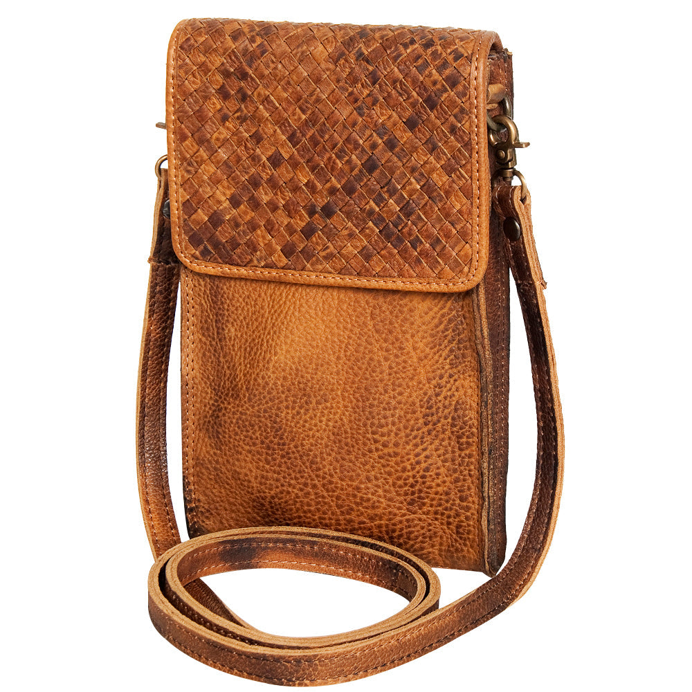 Never Mind Nmbgm134A Cell Phone Holder Vintage Handmade Genuine Cowhide Leather Women Bag Western Handbag Purse