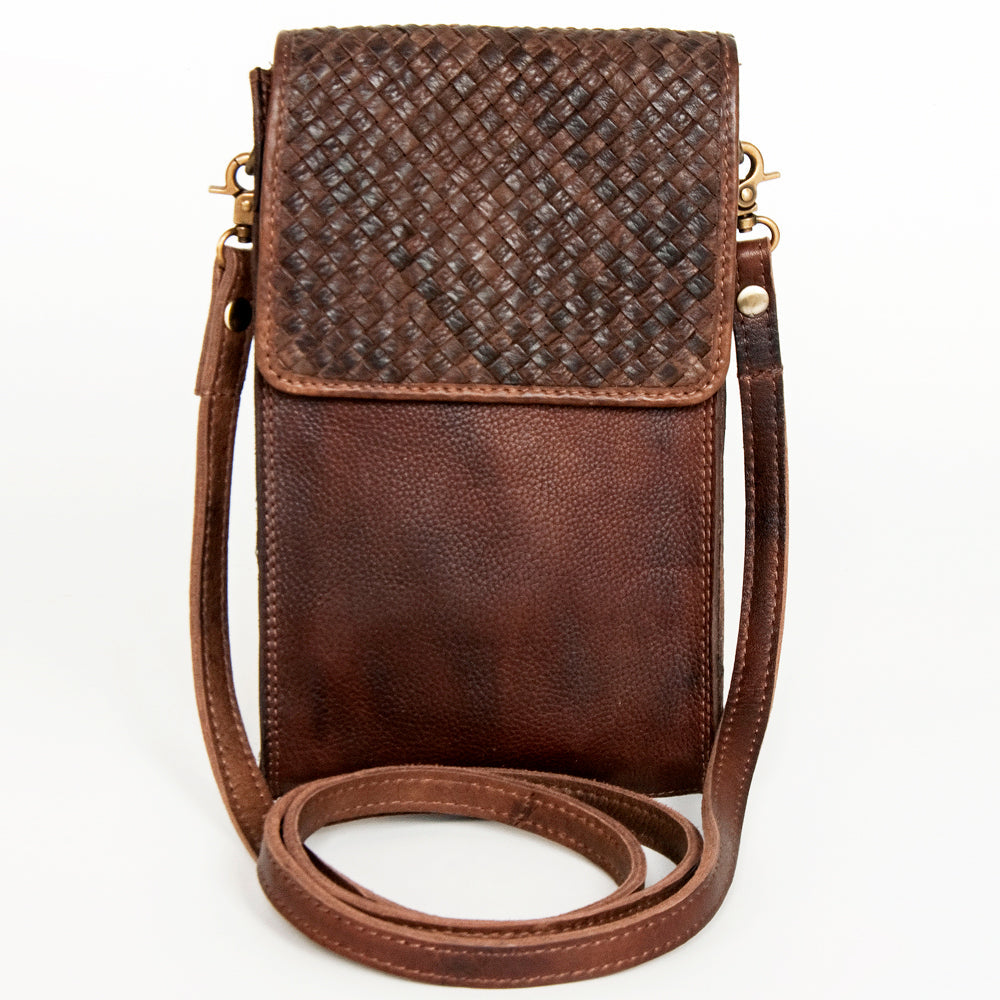 Never Mind Nmbgm134B Cell Phone Holder Vintage Handmade Genuine Cowhide Leather Women Bag Western Handbag Purse