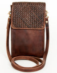 Never Mind Nmbgm134B Cell Phone Holder Vintage Handmade Genuine Cowhide Leather Women Bag Western Handbag Purse