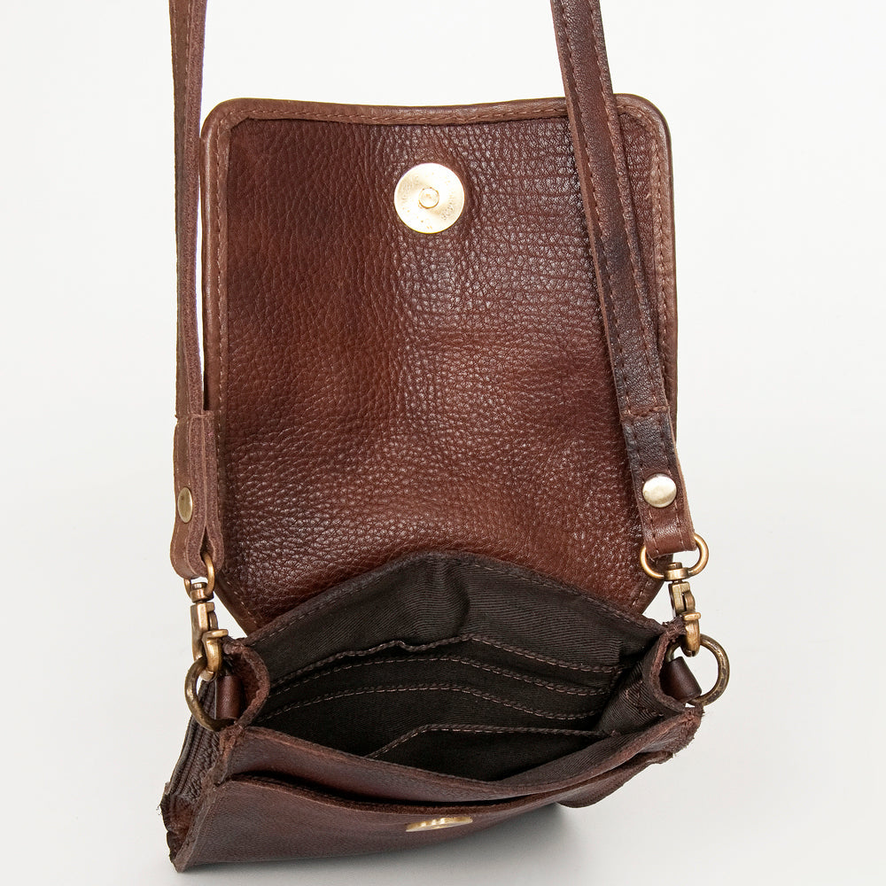 Never Mind Nmbgm134B Cell Phone Holder Vintage Handmade Genuine Cowhide Leather Women Bag Western Handbag Purse