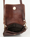 Never Mind Nmbgm134B Cell Phone Holder Vintage Handmade Genuine Cowhide Leather Women Bag Western Handbag Purse