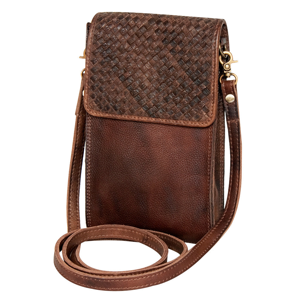Never Mind Nmbgm134B Cell Phone Holder Vintage Handmade Genuine Cowhide Leather Women Bag Western Handbag Purse