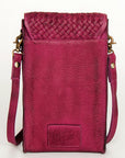 Never Mind Nmbgm134C Cell Phone Holder Vintage Handmade Genuine Cowhide Leather Women Bag Western Handbag Purse